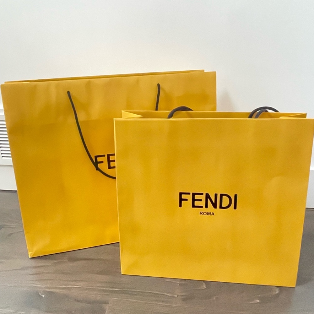NEW FENDI Roma FF Set of 2 large Empty Shopping gift bags boxes branded first XL